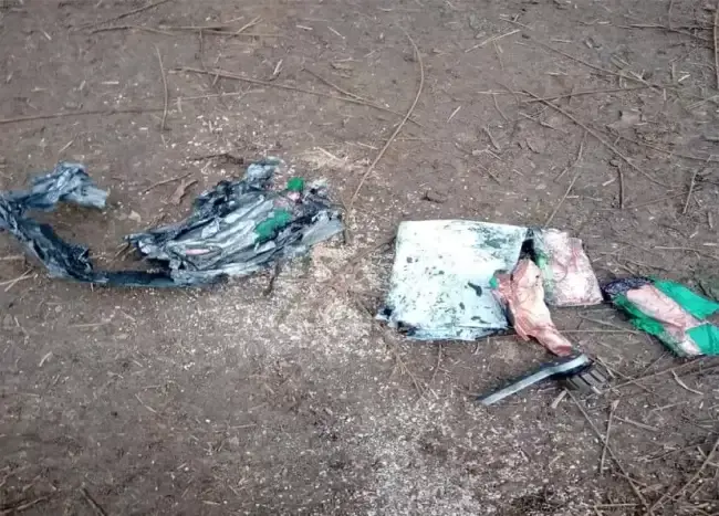 Місце збиття ворожого дрону / Фото: forpost.media
