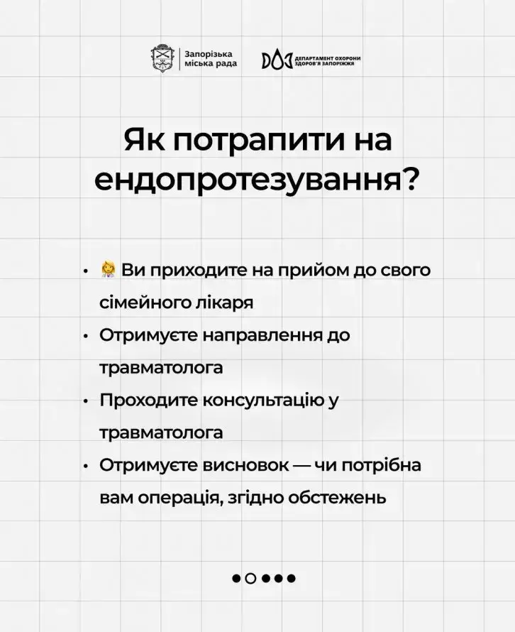 Як подати заявку на безкоштовне ендопротезування у Запоріжжі