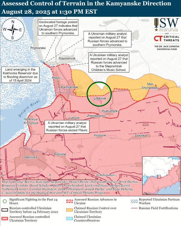 ISW підтвердило просування ЗСУ на Запорізькому фронті