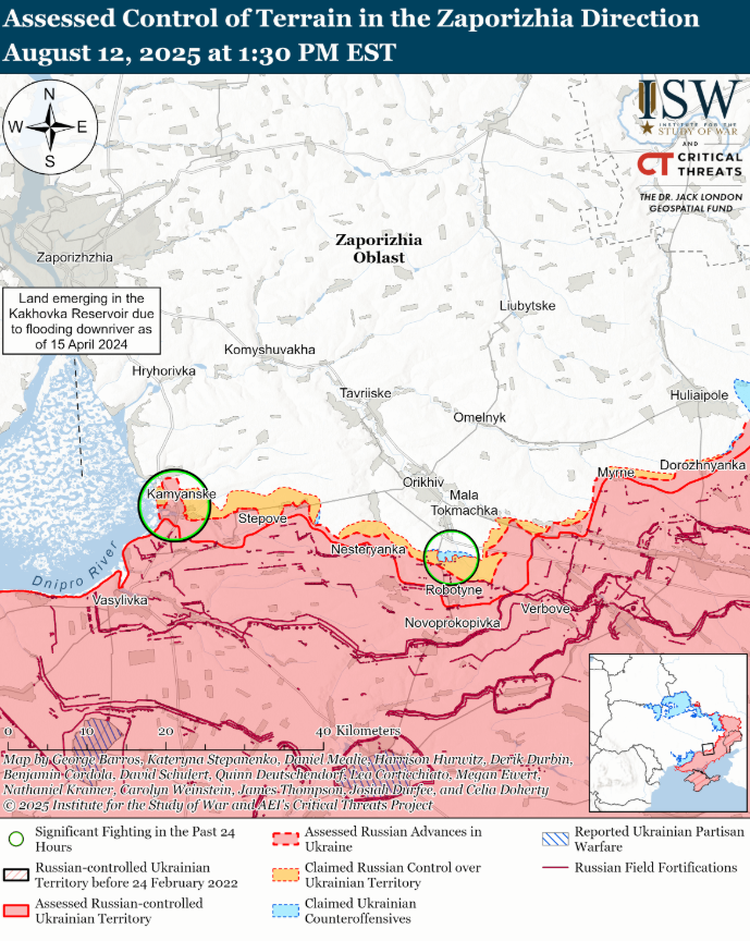 Аналітики ISW повідомили нові подробиці наступу росіян на Запоріжжі