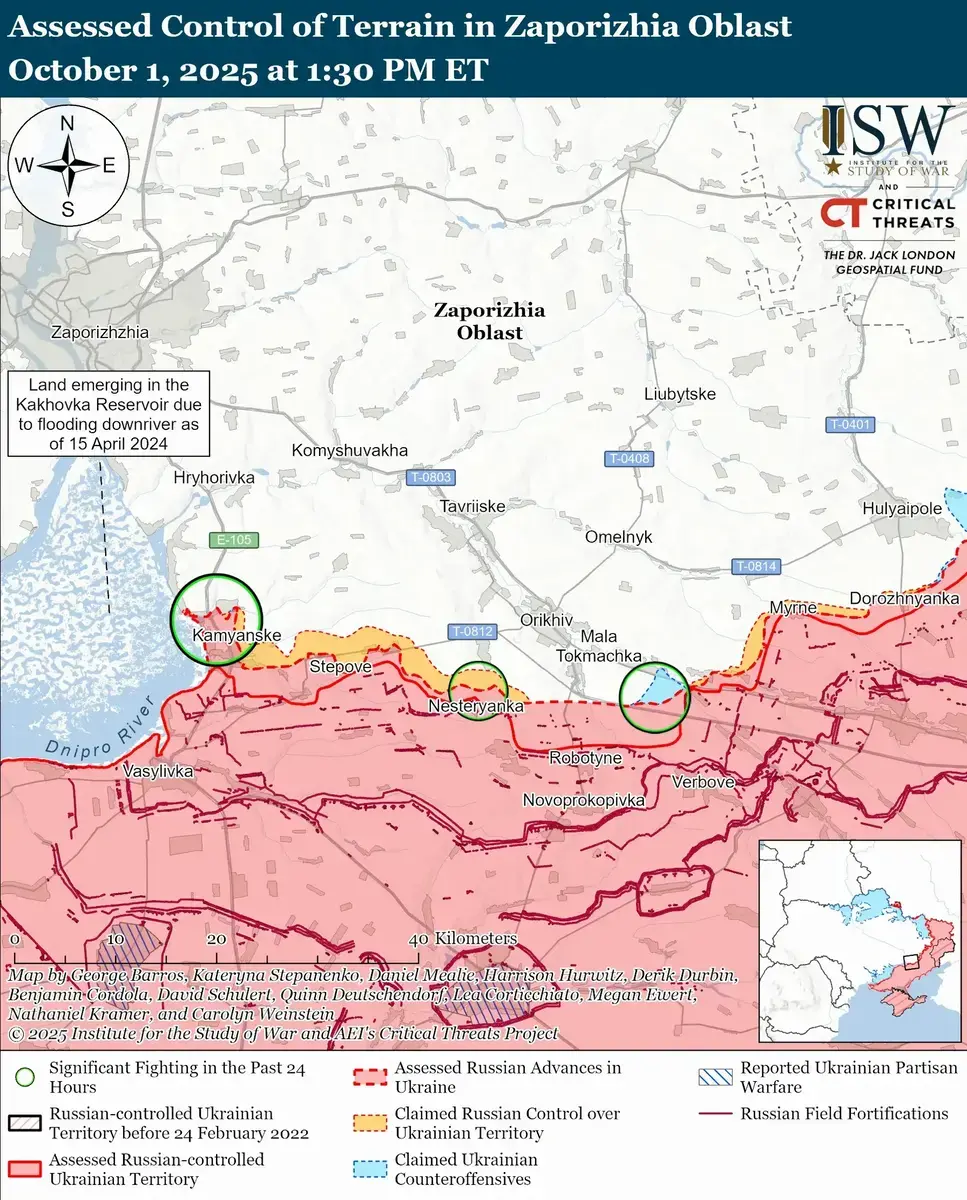 Росіяни штурмують Запоріжжя - ISW фіксує нові просування