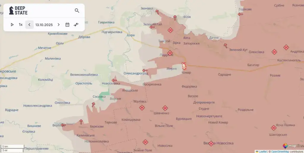 DeepState : карта на 13 жовтня 