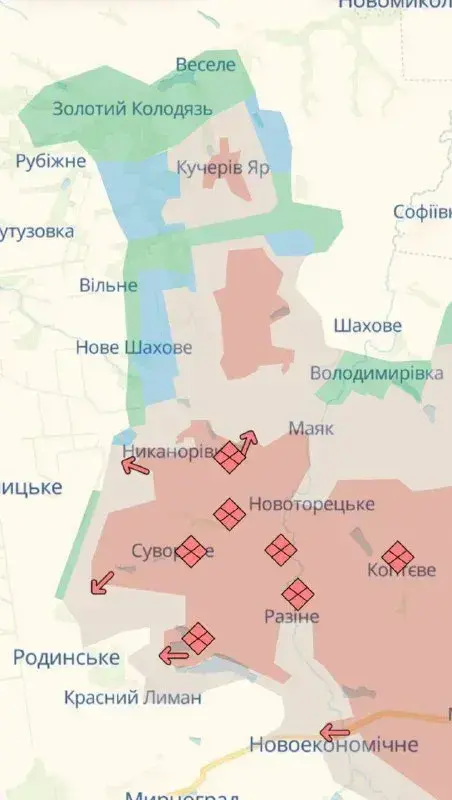Карта контратаки ЗСУ
