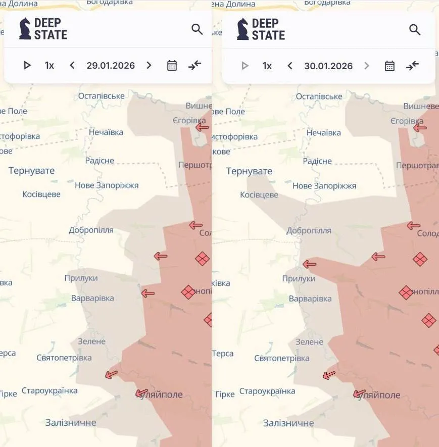 Ворог просунувся біля двох сіл на Запоріжжі