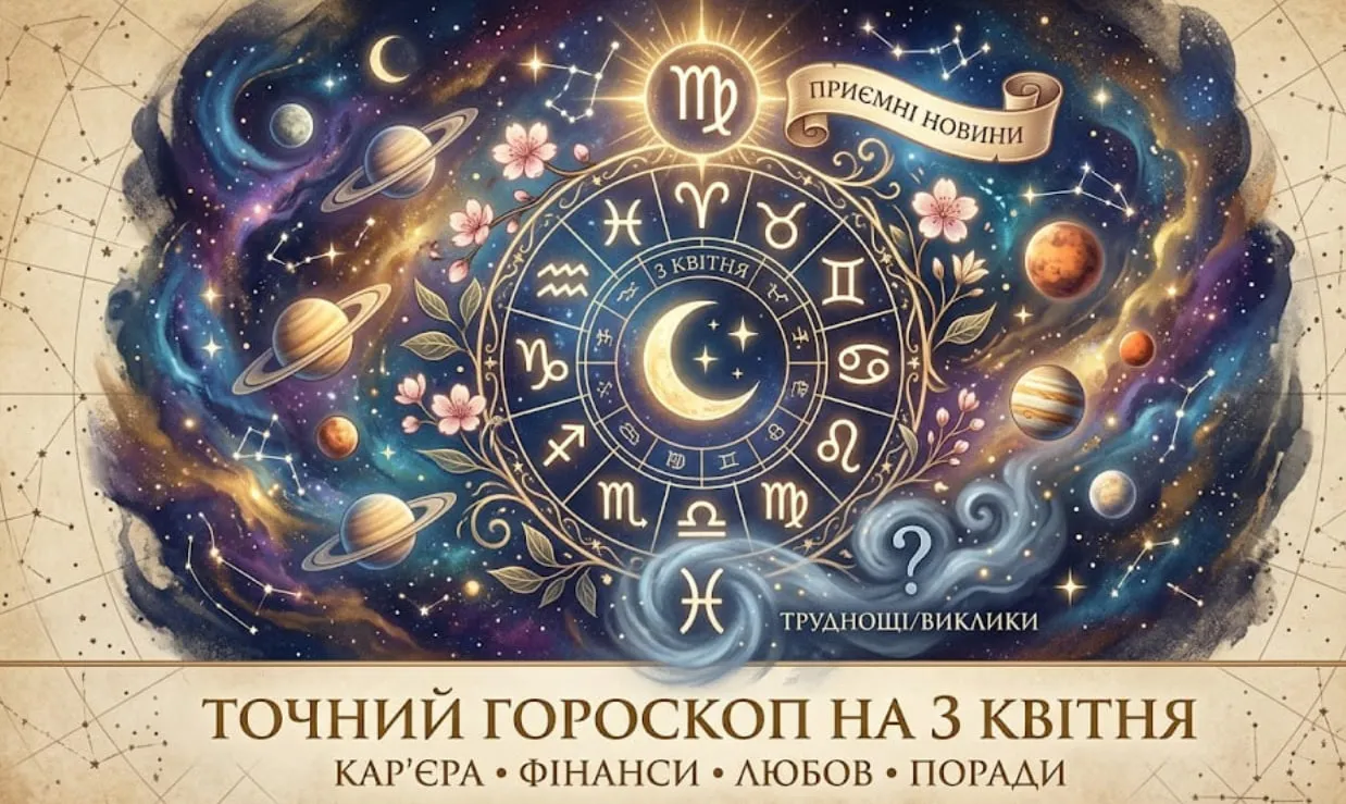 Найточніший гороскоп на 3 квітня: кому зірки віщують успіх, а кому варто бути обережними