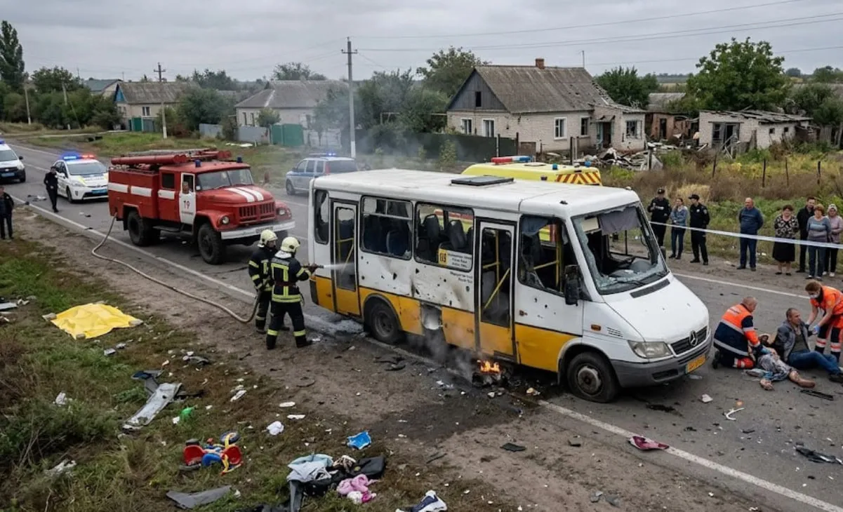 Окупанти дроном атакували маршрутку з пасажирами у Юрківці