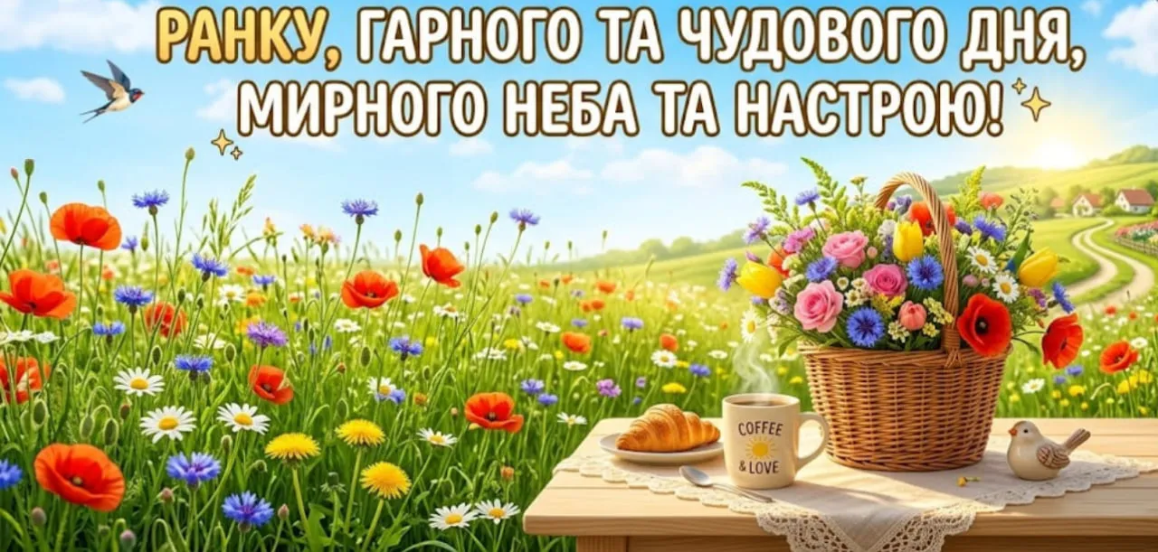Доброго весняного ранку картинки українською мовою: гарного дня та мирного неба