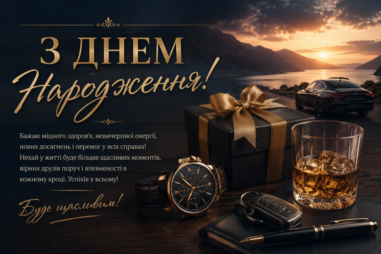 З днем народження чоловіку: красиві слова, привітання та листівки