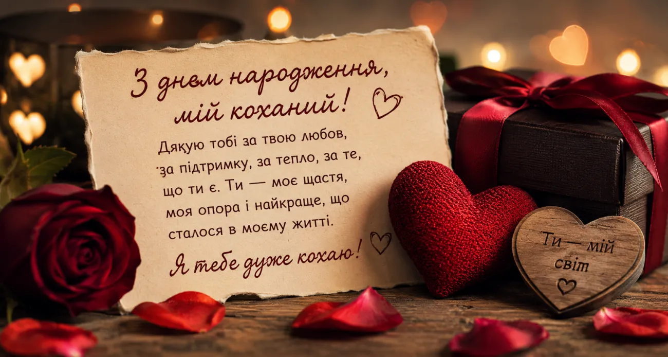 ніжна листівка хлопцю з днем народження від дівчини