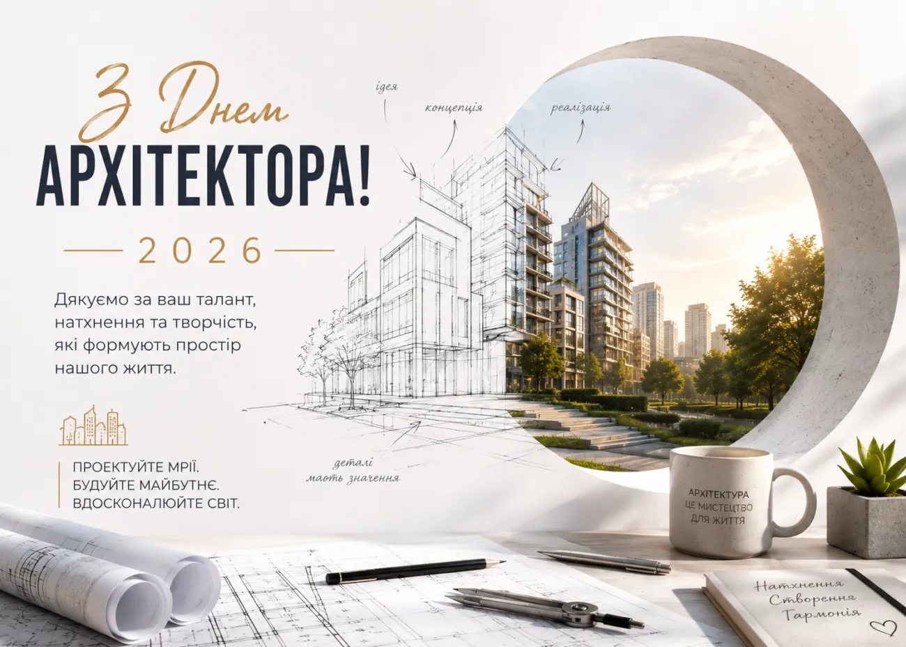 З Днем архітектури України 2026: вітання архітекторам та гарні листівки