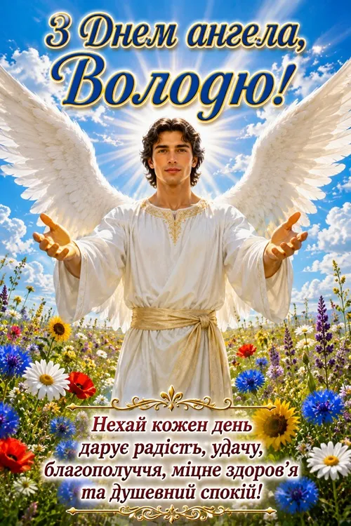 Привітання з днем ангела Володимира 2026: красиві листівки та щирі слова