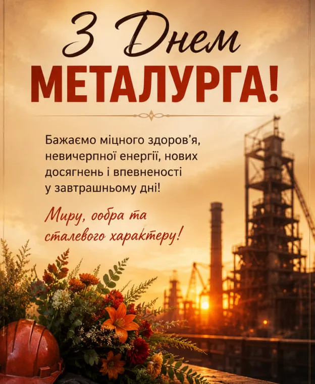 вітання металургу з професійним святом