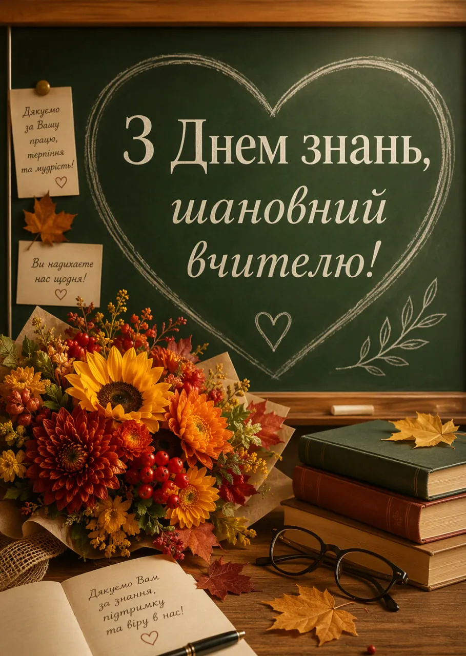 Привітання з 1 вересня — Днем знань: своїми словами, картинки та листівки