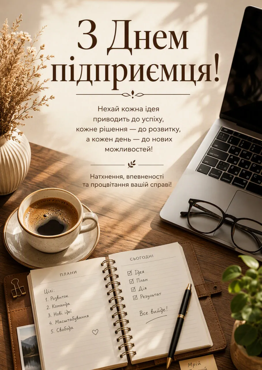День підприємця 2026: як привітати бізнесмена в віршах, СМС та красивих листівках
